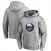 Men's Customized New York Islanders Gray All Stitched Pullover Hoodie,baseball caps,new era cap wholesale,wholesale hats